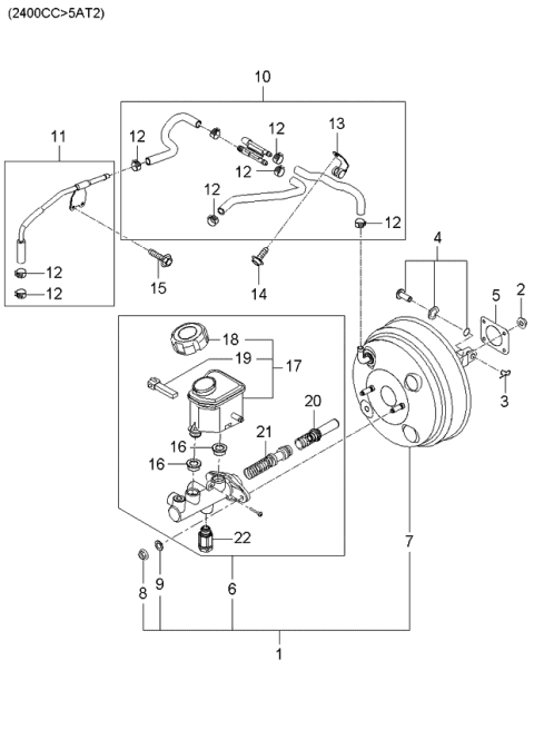 2006 Kia Optima Cylinder Assembly-Brake Diagram for 585102G200