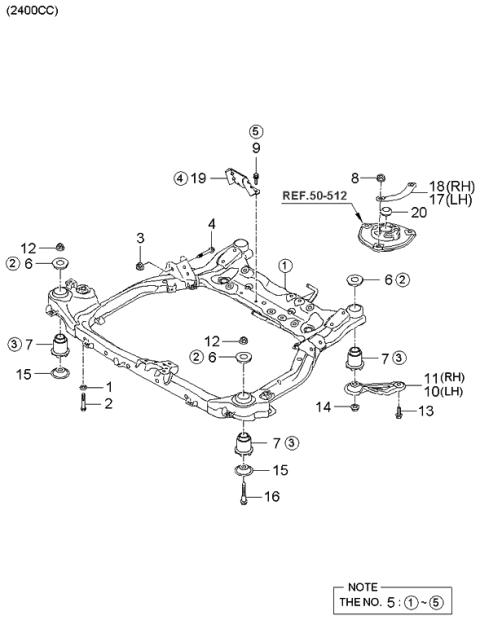 2006 Kia Optima Crossmember-Front Diagram 2