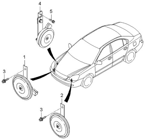 2006 Kia Optima Horn Assembly-Burglar Alarm Diagram for 966302G000