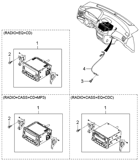 2006 Kia Optima Audio Assembly Diagram for 961602G100T0