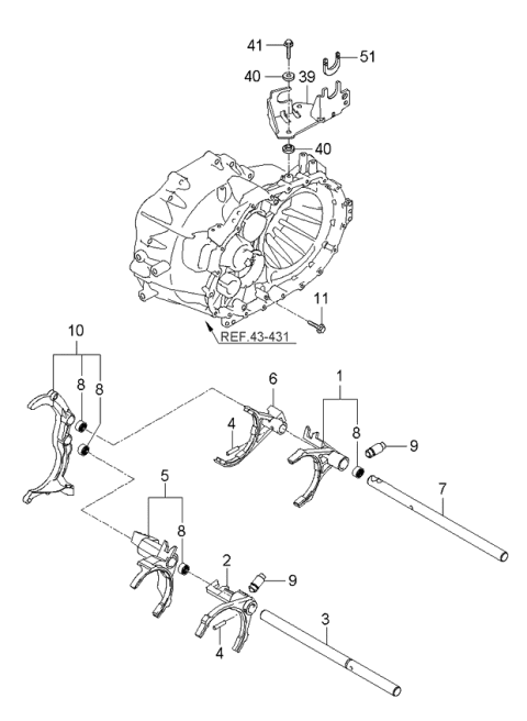 2006 Kia Optima Gear Shift Control Diagram 1