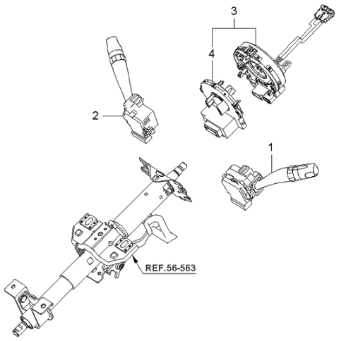 2006 Kia Optima Lever Assembly-Lighting Diagram for 934102G200