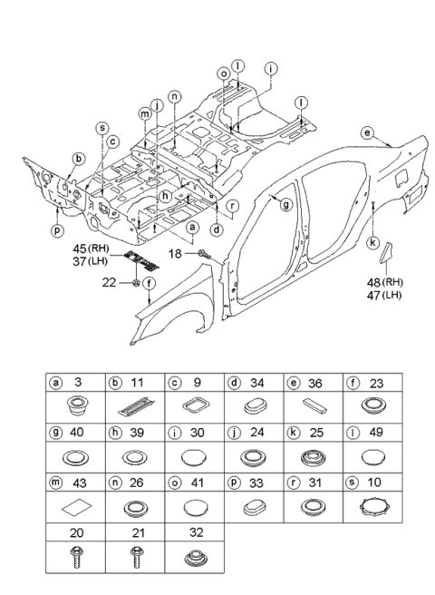 2006 Kia Optima Covering-Floor Diagram 2