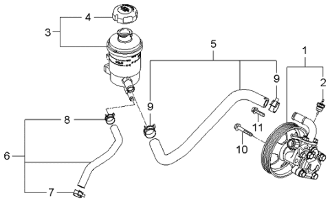 2006 Kia Optima Reservoir Assembly-Power Diagram for 571502G000