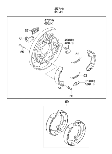 2006 Kia Optima Rear Wheel Hub & Wheel Brake Diagram 3