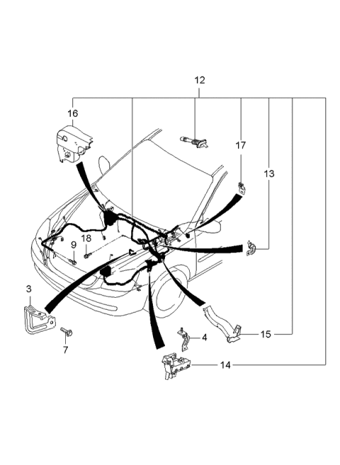 2006 Kia Optima Wiring Assembly-Control Diagram for 914522G160