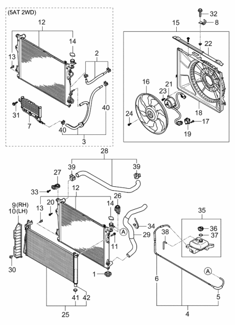 2006 Kia Optima Engine Cooling System Diagram 1