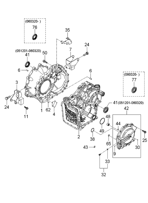 2006 Kia Optima Transaxle Case Diagram 2