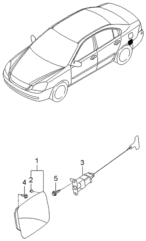 2006 Kia Optima Trims-Fuel Filler Door Diagram