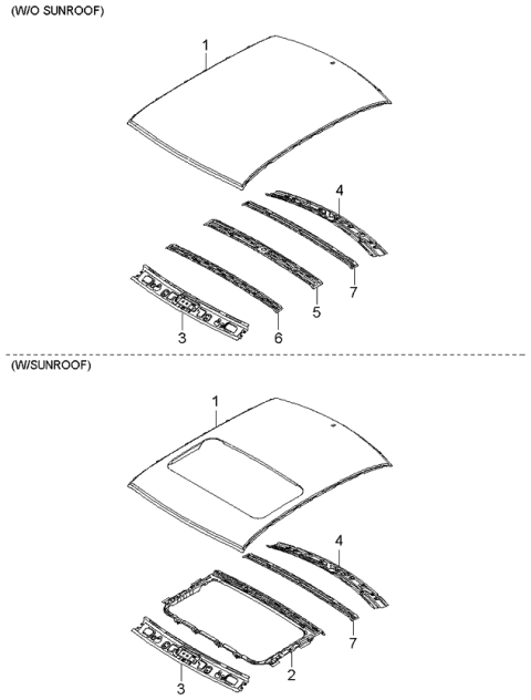 2006 Kia Optima Panel Assy-Roof Diagram