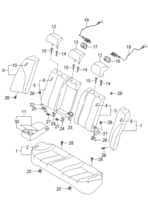 2006 Kia Optima Rear Seat Diagram