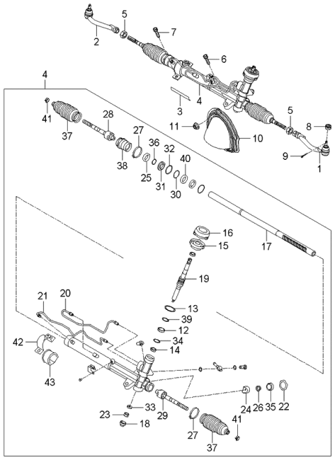 2006 Kia Optima Gear & Linkage Assembly Diagram for 577102G020