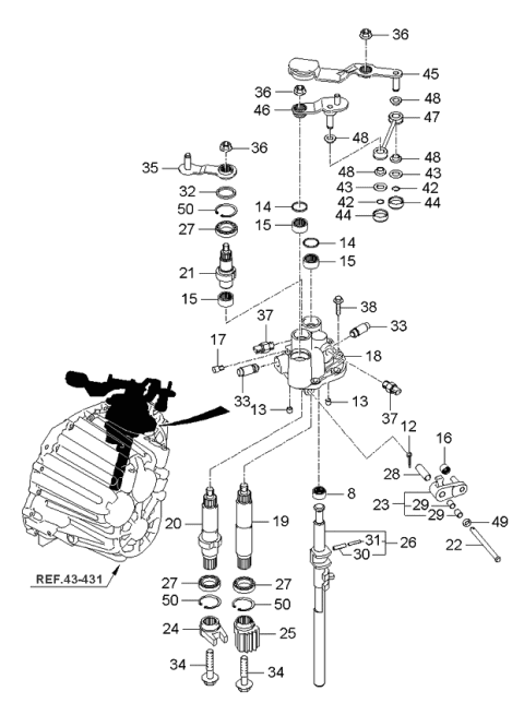 2006 Kia Optima Gear Shift Control Diagram 2