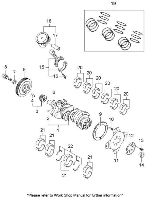 2006 Kia Optima Piston, Crankshaft & Flywheel Diagram 2