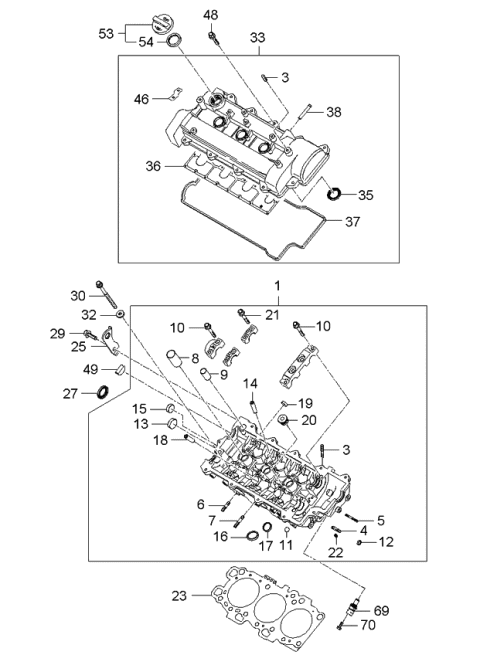 2006 Kia Optima Plate-Breather,LH Diagram for 224023E001