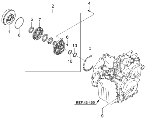 2006 Kia Optima Oil Pump & Torque Converter Diagram 2