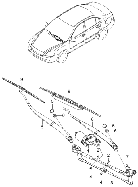 2006 Kia Optima Windshield Wiper Diagram