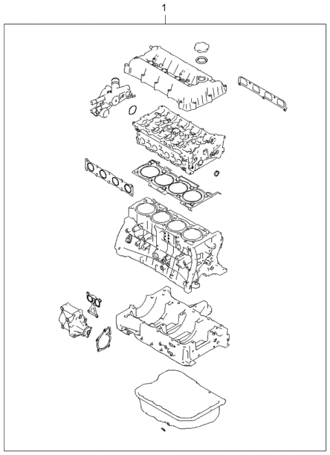2006 Kia Optima Gasket Kit-Engine OVEAUL Diagram for 2091025C00