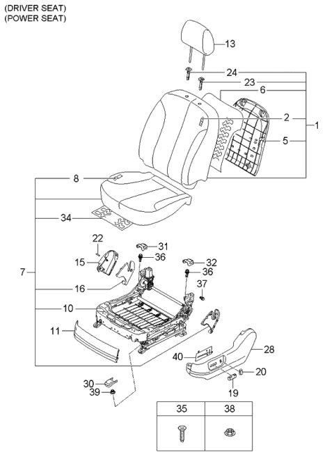 2006 Kia Optima Seat-Front Diagram 3