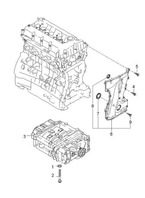 2006 Kia Optima Timing Cover & Oil Pump Diagram 1