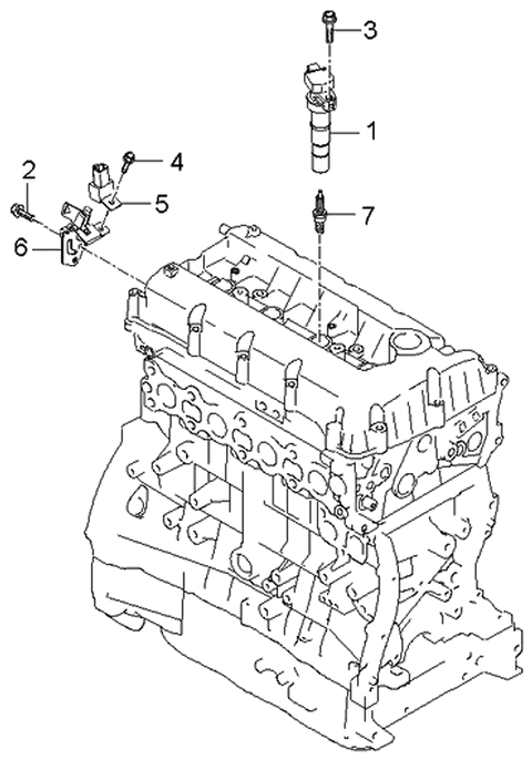 2006 Kia Optima Spark Plug & Cable Diagram 1