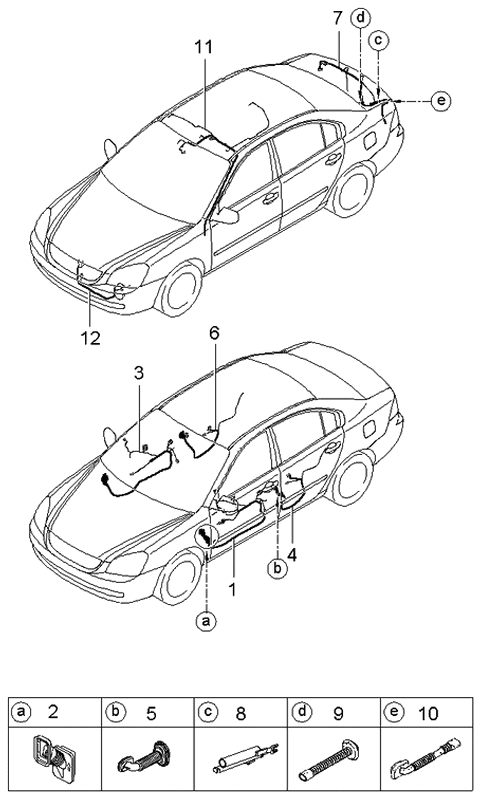 2006 Kia Optima Grommet Diagram for 919803F030