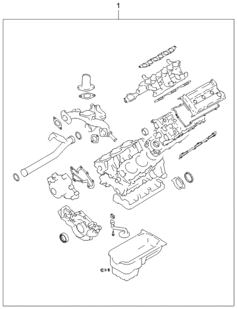 2002 Kia Optima Gasket Set-Engine OVEAUL Diagram for 2091037A02