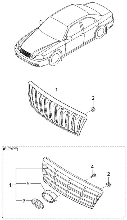 2002 Kia Optima Radiator Grille Diagram 2