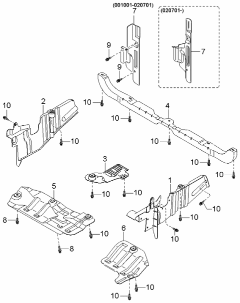 2003 Kia Optima Mud Guard Diagram