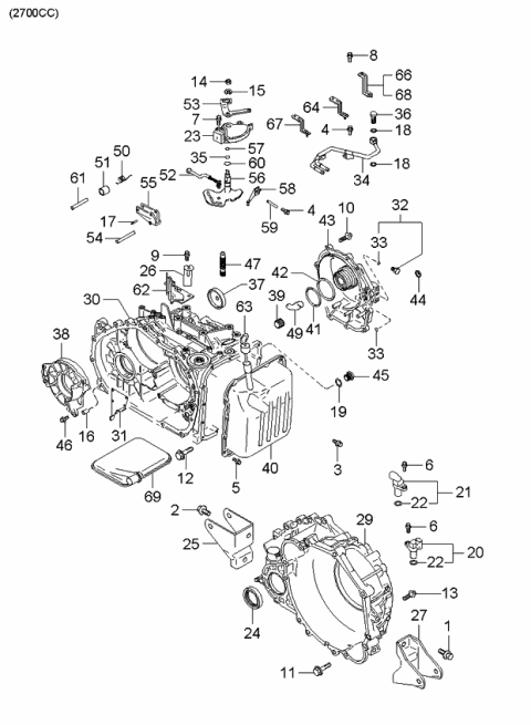 2003 Kia Optima Auto Transmission Case Diagram 3