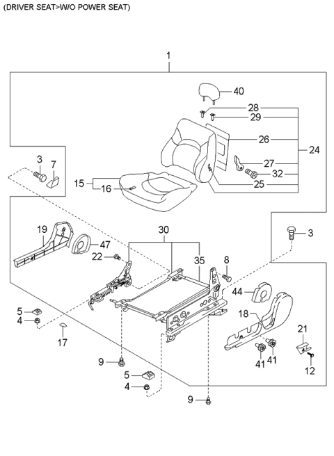 2005 Kia Optima Seat-Front Diagram 5