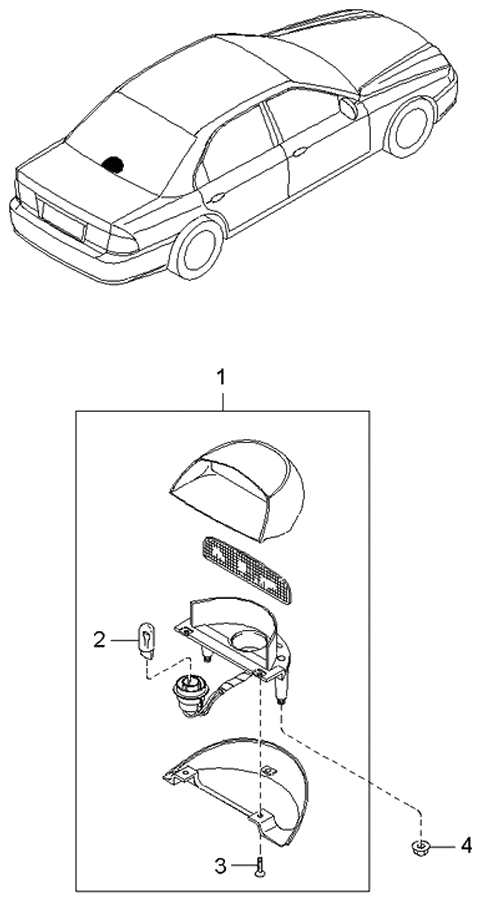 2003 Kia Optima Lamp Assembly-High Mounted Diagram for 927503C150GJ