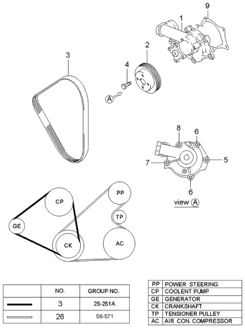 2002 Kia Optima Coolant Pump Diagram 1