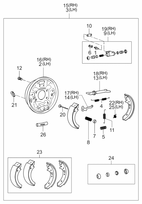 2003 Kia Optima Rear Wheel Brake Diagram 2