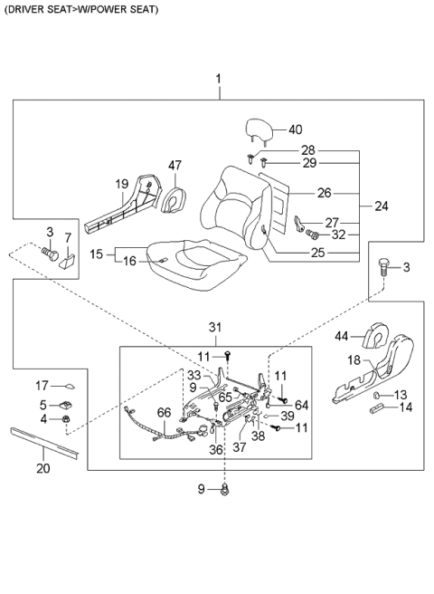 2000 Kia Optima Seat-Front Diagram 6