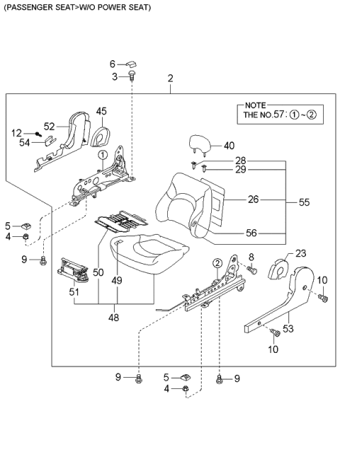 2002 Kia Optima Seat-Front Diagram 2