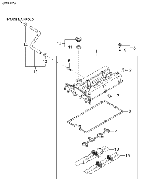 2004 Kia Optima Rocker Cover Diagram 4