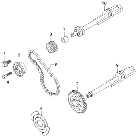 2004 Kia Optima Belt-Balance Timing Diagram for 2335638010