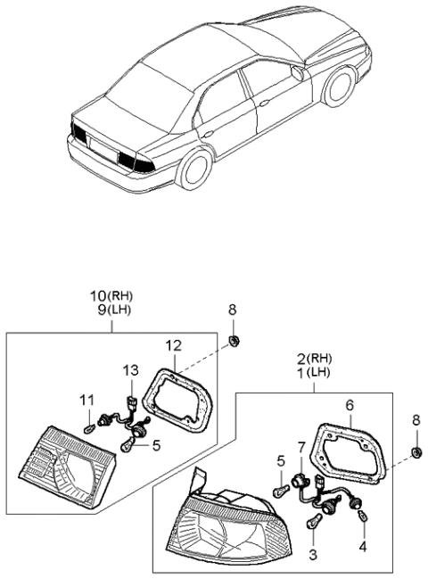 2001 Kia Optima Rear Combination Lamp Diagram 1