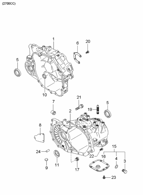 2003 Kia Optima Transaxle Case Diagram 2