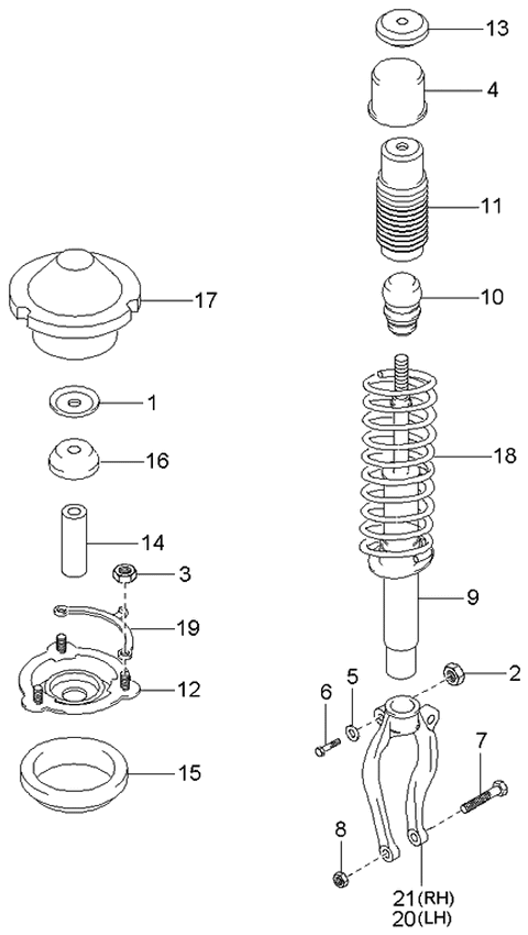 2000 Kia Optima Spring & Strut-Front Diagram