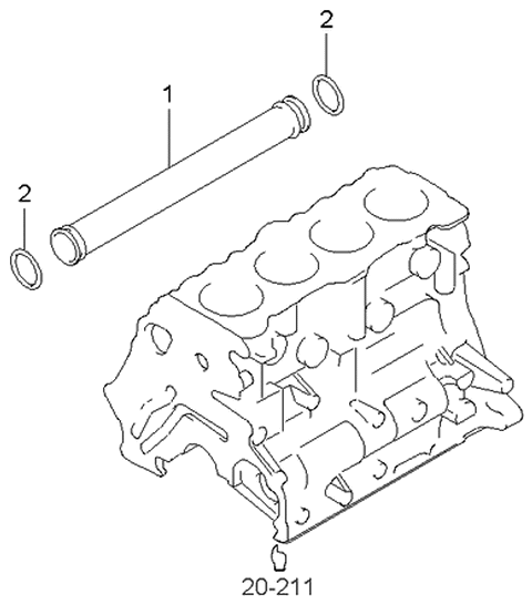 2000 Kia Optima Pipe Assembly-Heater Diagram for 2546138003