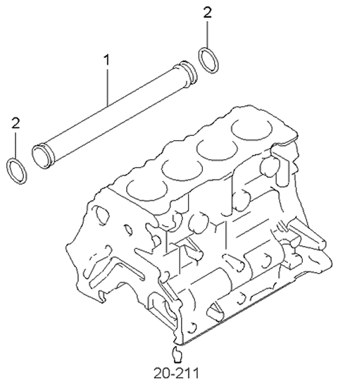 2000 Kia Optima Coolant Hose & Pipe Diagram 1