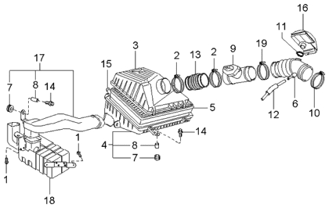 2000 Kia Optima Clamp-Hose Diagram for 1471180003