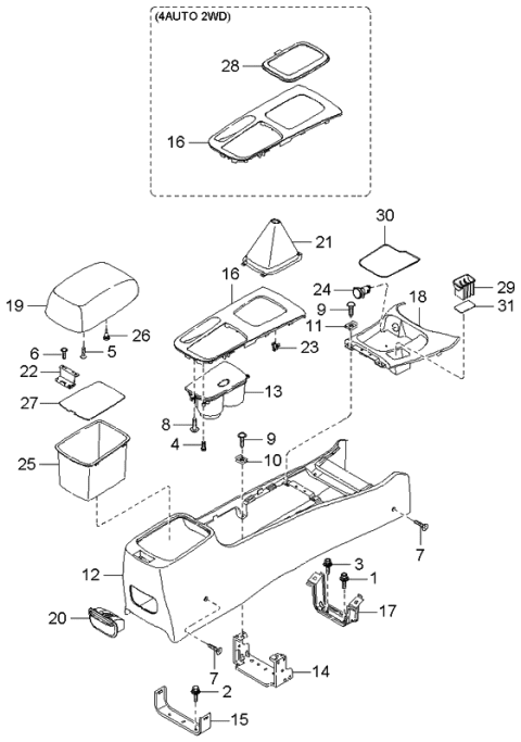 2000 Kia Optima Console Diagram 1