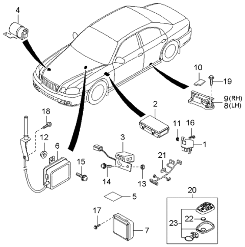 2002 Kia Optima Case Assembly-TRANSMITTE Diagram for 954153C000