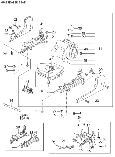 2004 Kia Optima Seat-Front Diagram 1