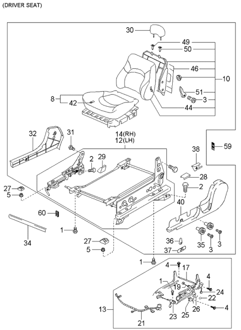 2004 Kia Optima Cushion Assembly-Front Seat,LH Diagram for 881003C300BTB