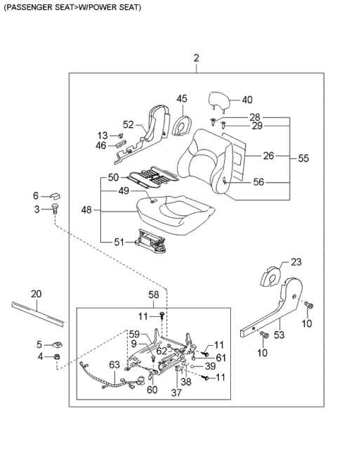 2003 Kia Optima Front Seat Back Cushion Cover Assembly, Right Diagram for 882603C302GJC