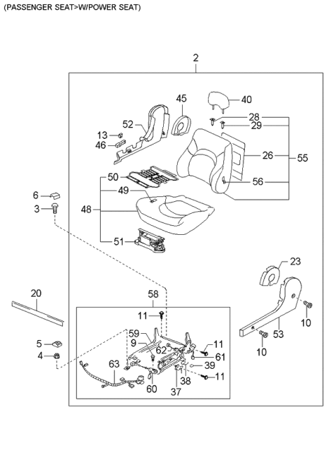 2001 Kia Optima Seat-Front Diagram 4